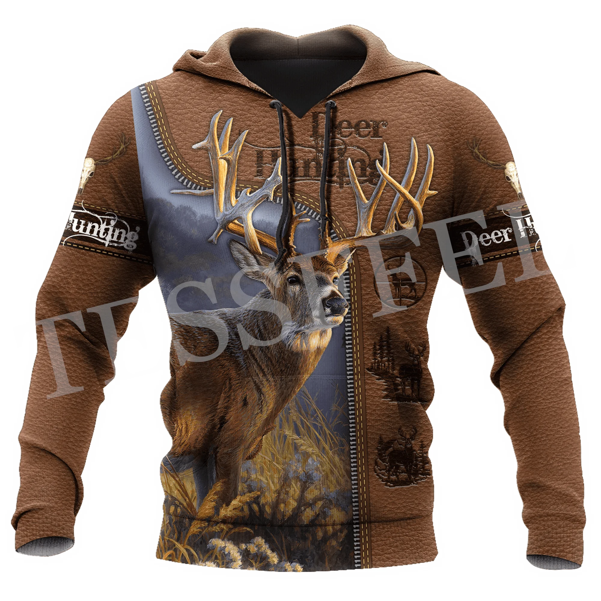 

Custom Name Deer Hunting Animal Hunter Camo Cosplay Tattoo Retro 3DPrint Harajuku Casual Streetwear Pullover Jacket Hoodies X24