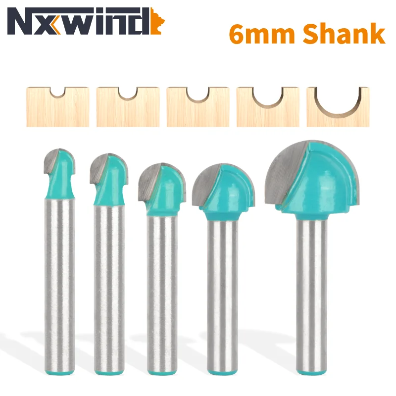 NXWIND 1PC 6MM Shank Green Cove Box Bit Router Bit Woodworking Milling Cutter For Wood Bit Face Mill Carbide Cutter End Mill