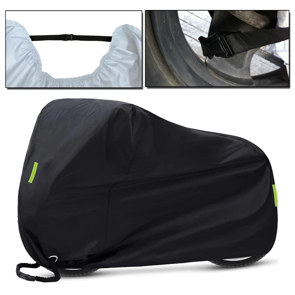 Moto Rain Cover Waterproof Anti Dust UV Protection Heavy Duty for Mountain Road Bike Motorcycle Cover w/ Lock-holes Storage Bag