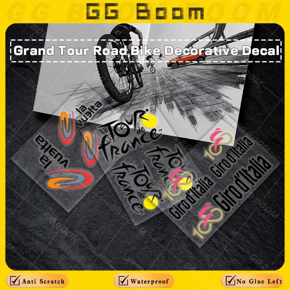 Наклейки для велосипедных чемпионата Giro & Tour de France, велосипедные УФ-наклейки, декор кузова, верхняя трубчатая лента, дорожная велосипедная наклейка на автомобиль