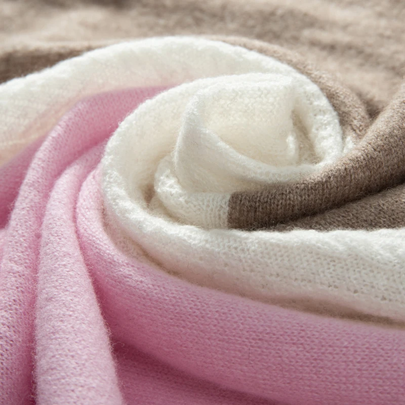 KOIJINSKY New Cashmere 180*70 Women in spring, autumn and winter, soft warm needle knitted scarf