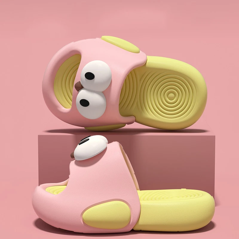 

Smile Children's Slippers New Big Eyes Pattern Eva Soft Thick Sole Slippers Boys And Girls Can Wear Comfortable Walking Slippers