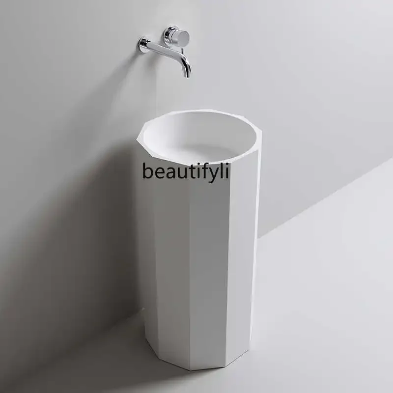 

Artificial stone pillar basin Integrated floor-to-ceiling bathroom column basin Household hotel hand wash basin