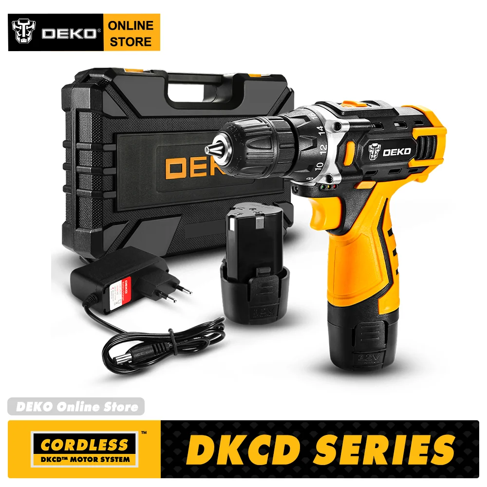 Deko-max Chave de Fenda Elétrica sem Fio Ferramentas Elétricas de Lítio para Casa Faça Você Mesmo Série Dkcd 12 16 20v