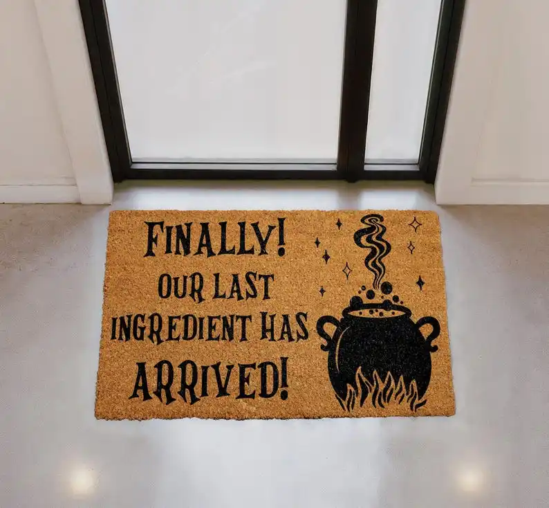 Ou Last Ingredient Has Arrived Kitchen Doormat Funny Halloween Welcome Mat Witches Cauldron Door Mat Customized Your Text Rugs