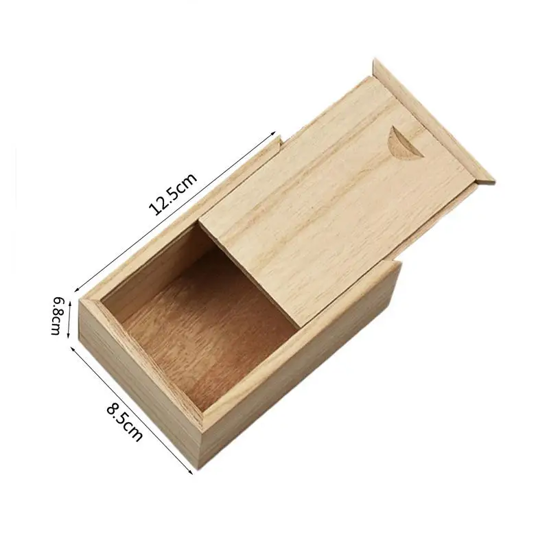 Wooden Box With Sliding Lid Art Hobbies DIY Lovers Keepsake Storage Wooden Box Organizers Case Home Wooden Box Bin Accessory