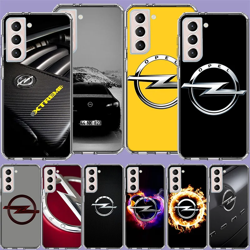Opel Astra Logo Clear Phone Cases for Samsung S26 Ultra Galaxy S25 Edge S24 S23 FE S21 Plus S20 S22 S10 Cover Patterned Compatib