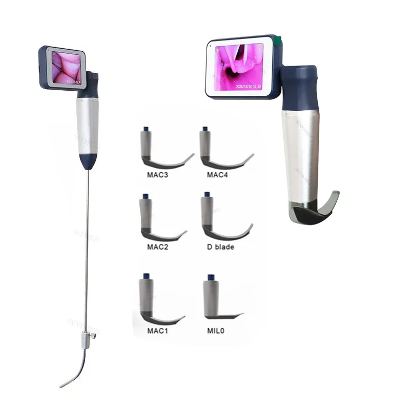 SY-P020N Portable   Video Laryngoscope 3'' Display ENT Video Laryngoscope with 6 Reusable Blades