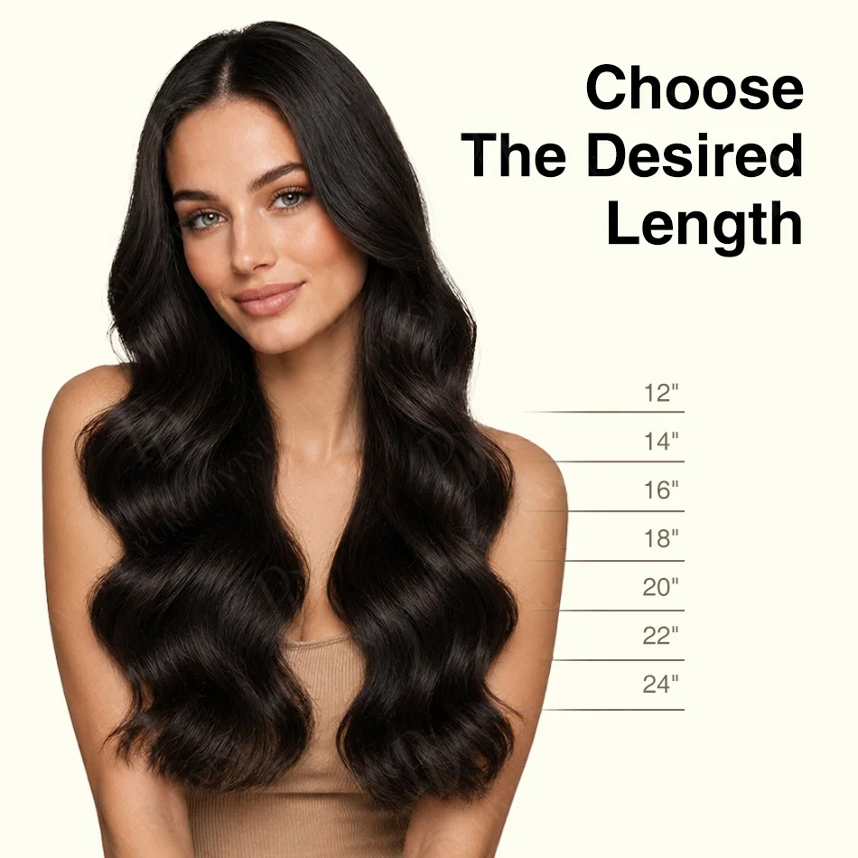 Seamless Clip In Hair Extensions Human Hair PU Invisible Clip Ins Straight 7Pcs Brown Black Clips On Natural Hair Extension 110g