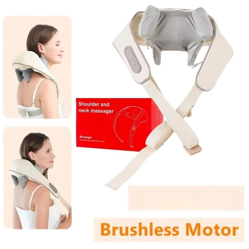 

Brushless Motor Deep Tissue Shiatsu Back, Neck and Shoulder Massager. Electric Kneading and Squeezing Muscle Cape Massage f