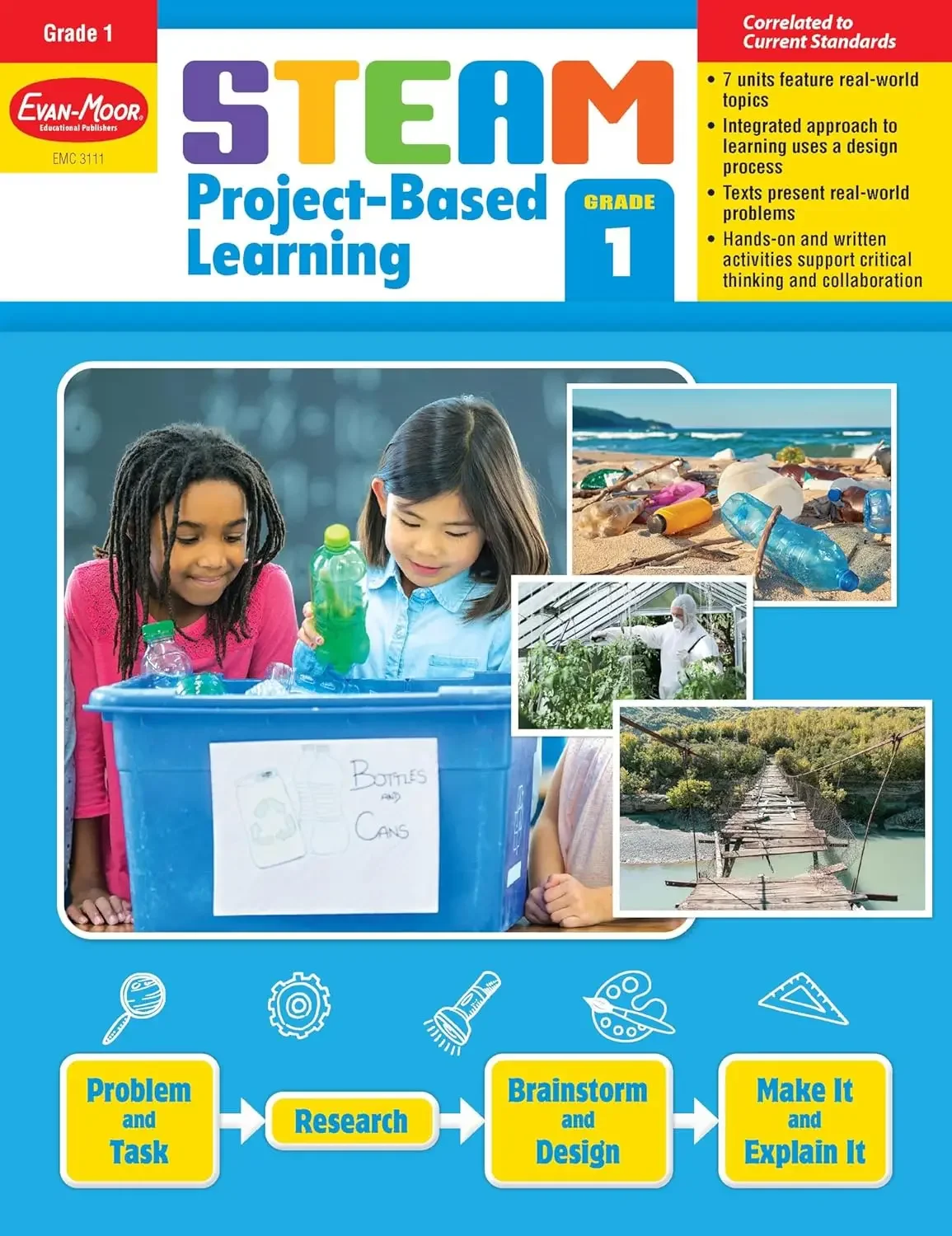 Evan-Moor STEAM Project-Based Learning, Grade 1 Workbook,aged 5 6 7 8, English book 9781645141877