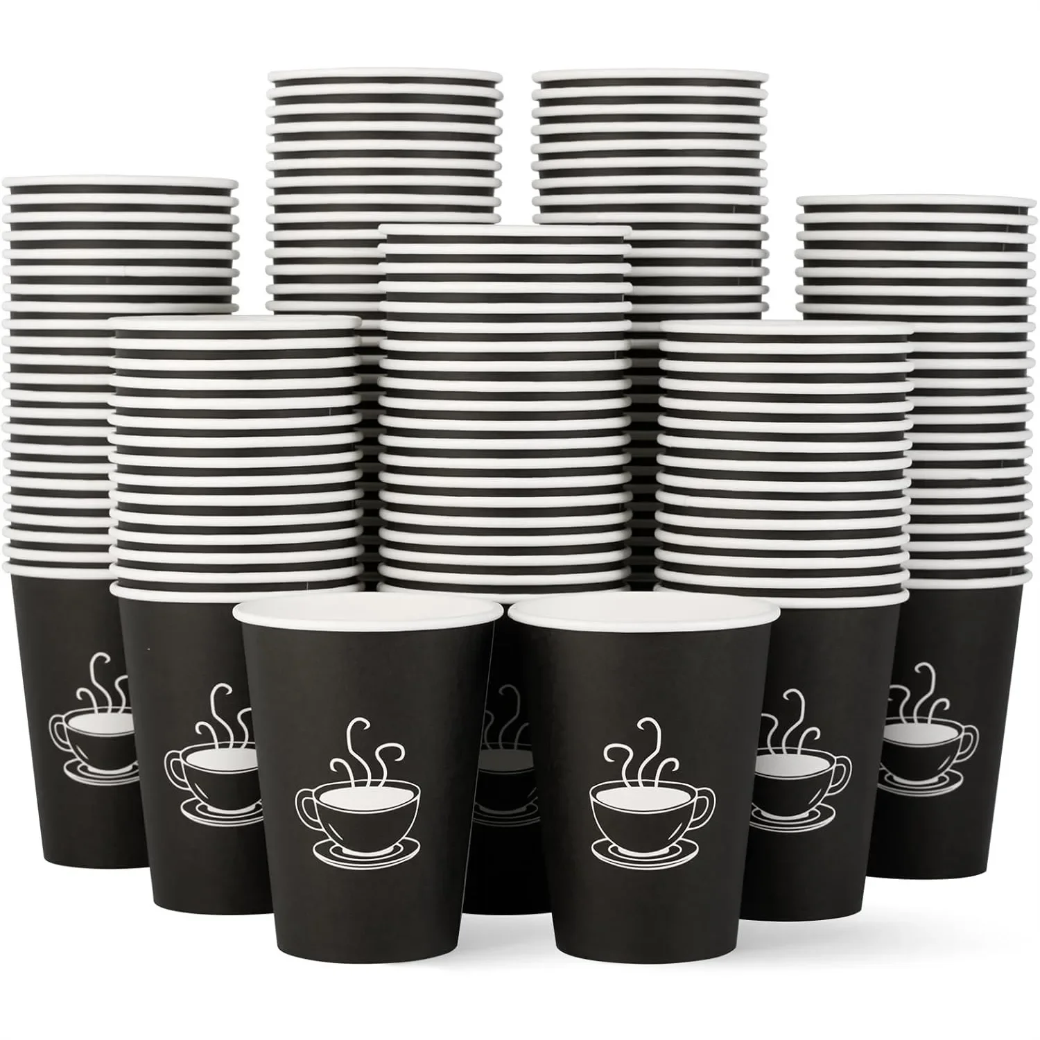 

210 Pack 12 oz Disposable Paper Coffee Cups for Hot Drinks, Tea, Water, Ideal for Home, Office, Events