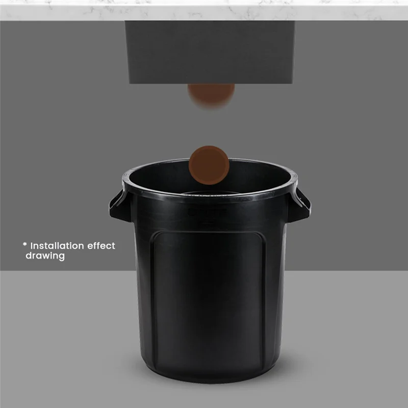 

BABZ-Coffee Grounds Box Desktop Embedded Hollow Bottomless Grounds Box Square Stainless Steel Coffee Knocking Grounds Bucket Dur