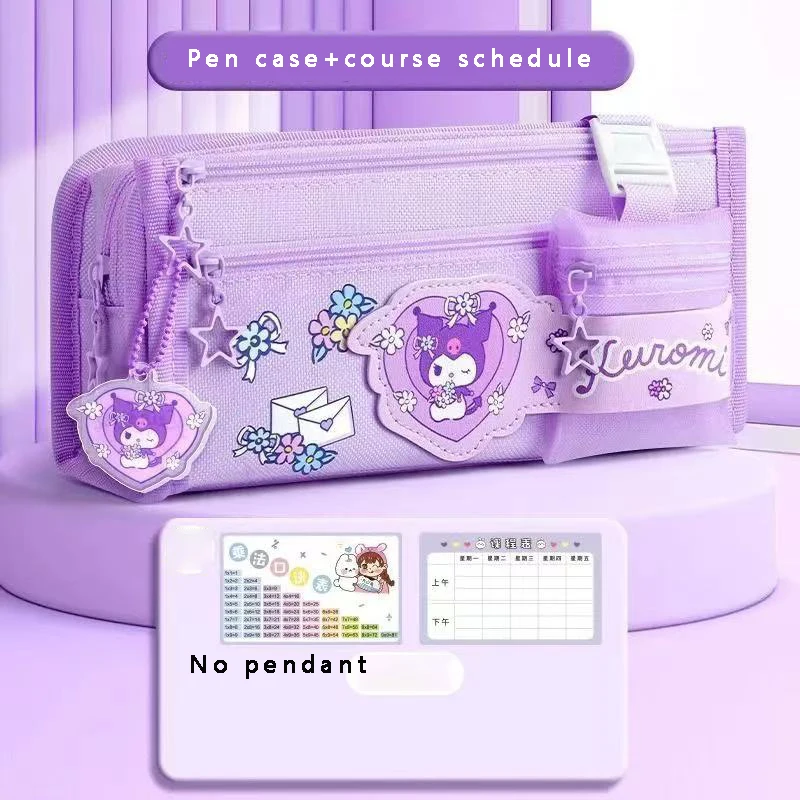 Bolsa de lápices con dibujos animados Kuromi Melody Cinnamoroll, bolsa de lápices multifunción de gran capacidad para estudiantes y niños, suministros de papelería, 1 ud.