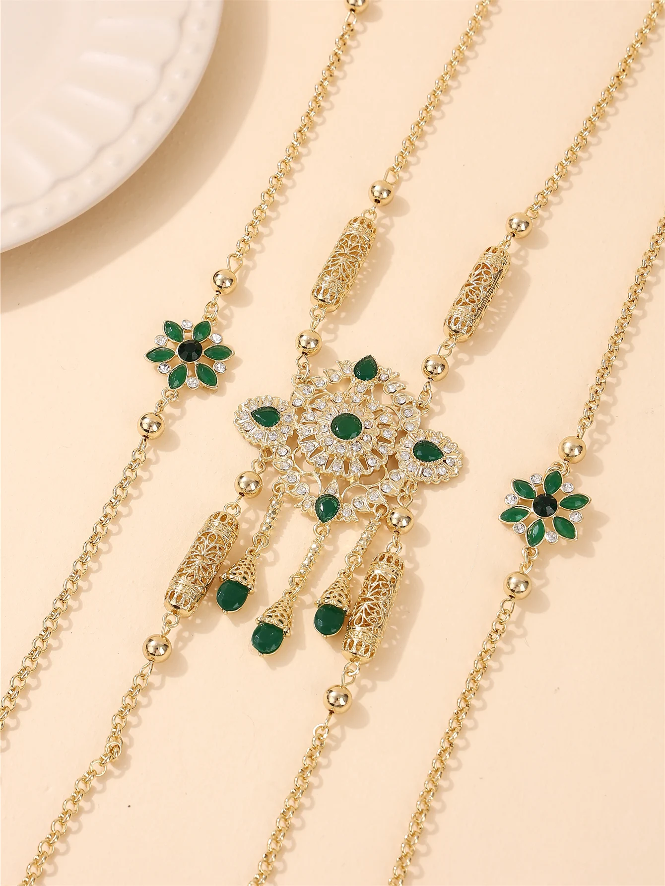 

french vintage style moroccan ladies' trendy body chains & shoulder chains - bridal/wedding/party