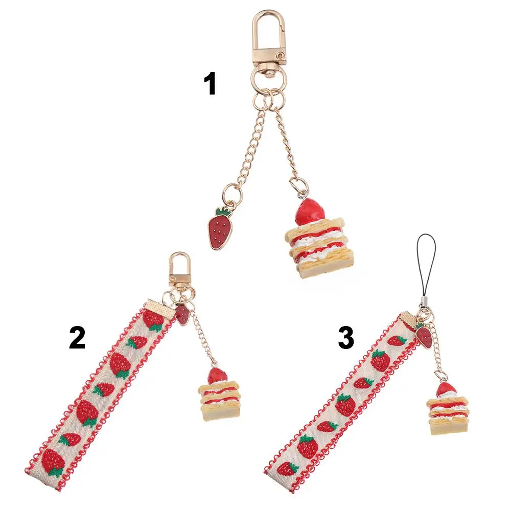 Bag Pendant Strap Hang Rope Strawberry Cake Short Mobile Phone Lanyard Charm Popular Gifts For Women - view 4