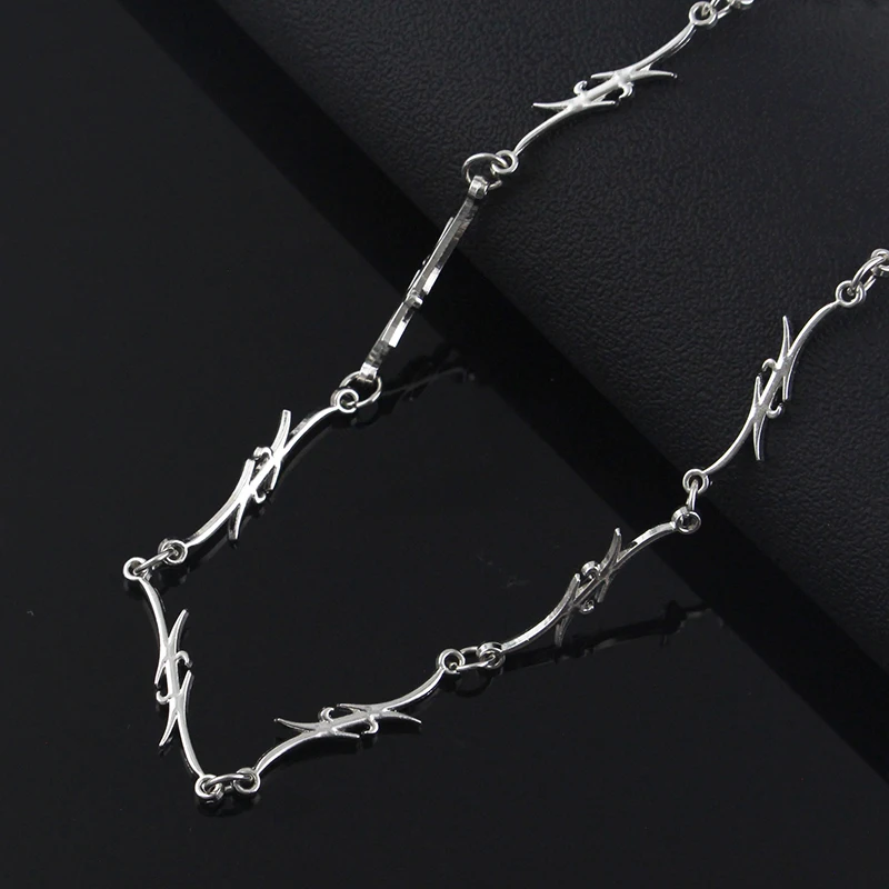 Small Wire Brambles Iron Unisex Choker Necklace Women Hip-hop Gothic Punk Style Barbed Wire Little Thorns Chain Choker Gifts