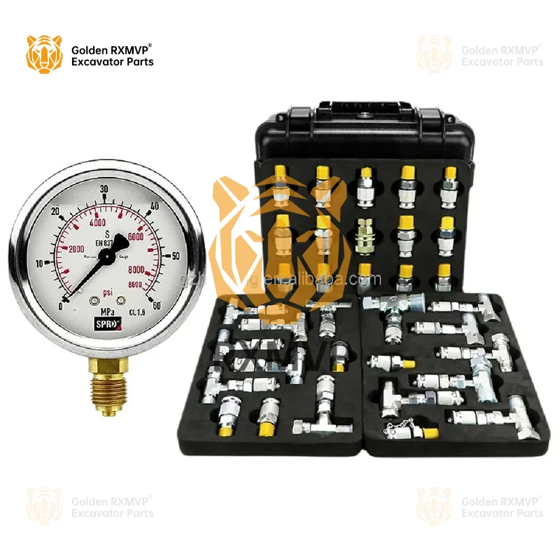 For pressure gauge connector brass digital Hydraulic pump test hose fitting connecting oil pressure gauge tee joint Excavator