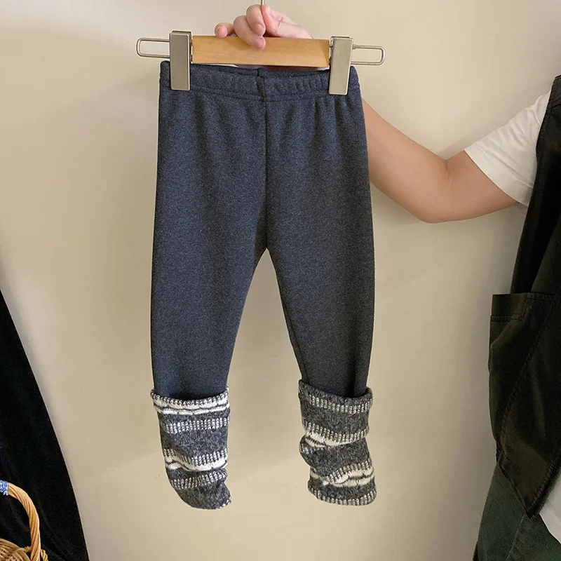 Ensemble deux pièces pour enfants, sweat à capuche et leggings, bébé fille, agneau, pois, sourire, coréen, trempé, nouveau, hiver, 2024