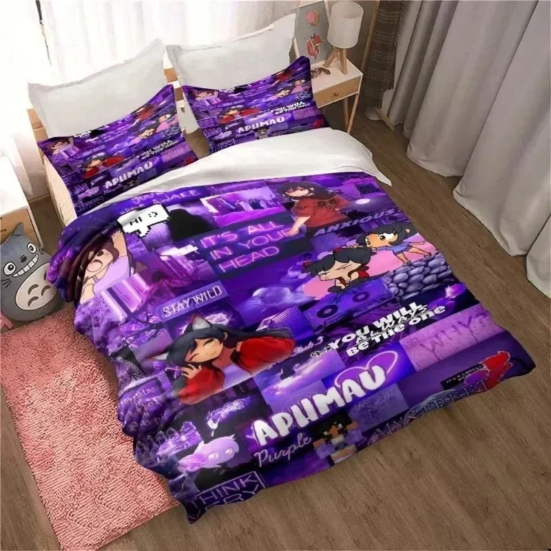 

3D Print Kawaii Cartoon Aphmau Adult Printed Bedding Duvet Cover Set Soft and Comfortable Perfect Children Room Decoration