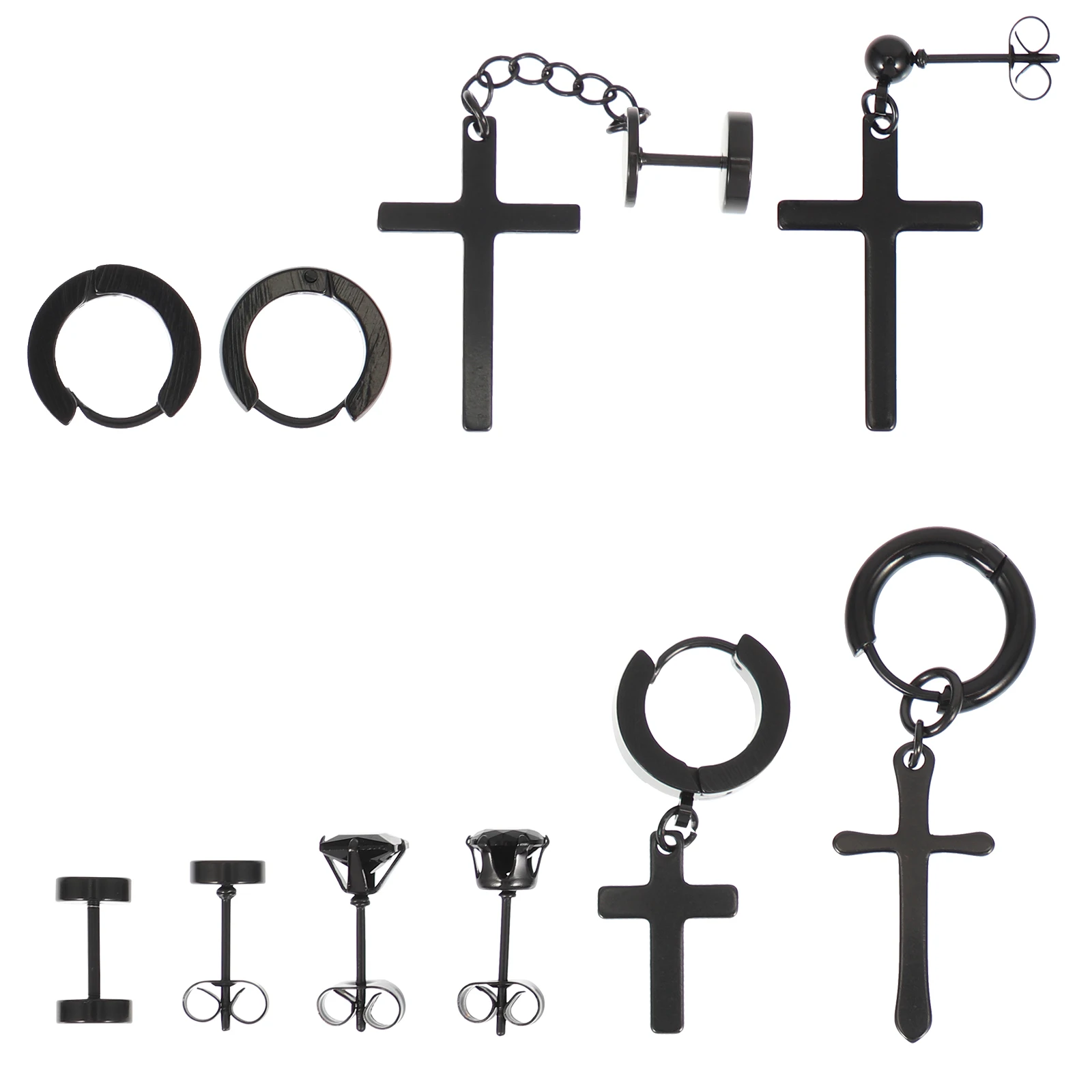 

Stud Earrings for Men 10 Pairs Stainless Steel Mens Earings Piercing Comfortable Smooth Surface Gifts Valentine Birthday