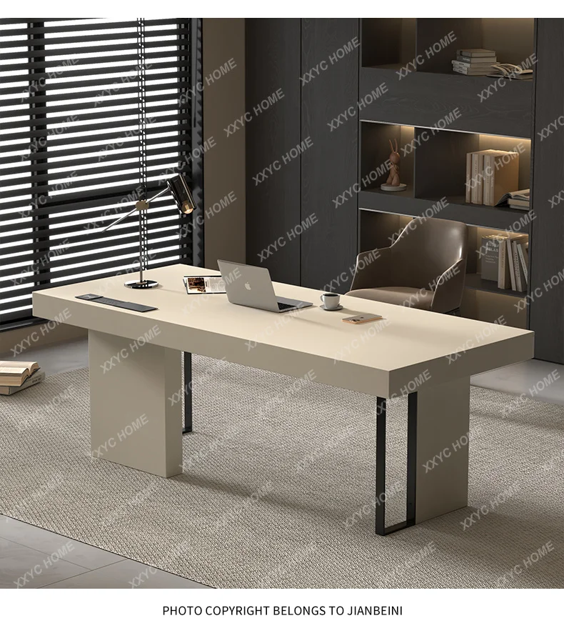 yj21  desk light luxury double with drawers solid wood modern simplicity high sense office computer desk writing desk