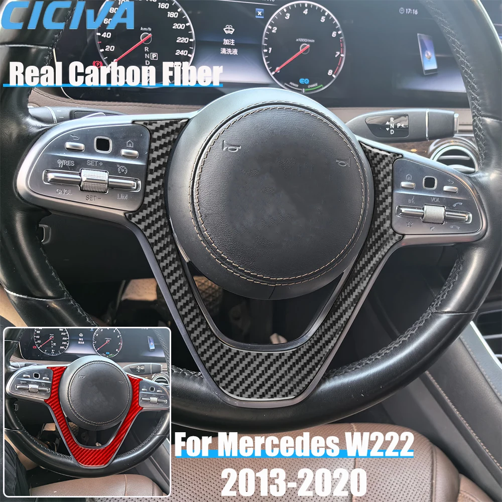 

Настоящие автомобильные аксессуары из углеродного волокна, наклейка на руль для Mercedes Benz W222 S-Class/Maybach 13 14 15 16 17 18 19 2020