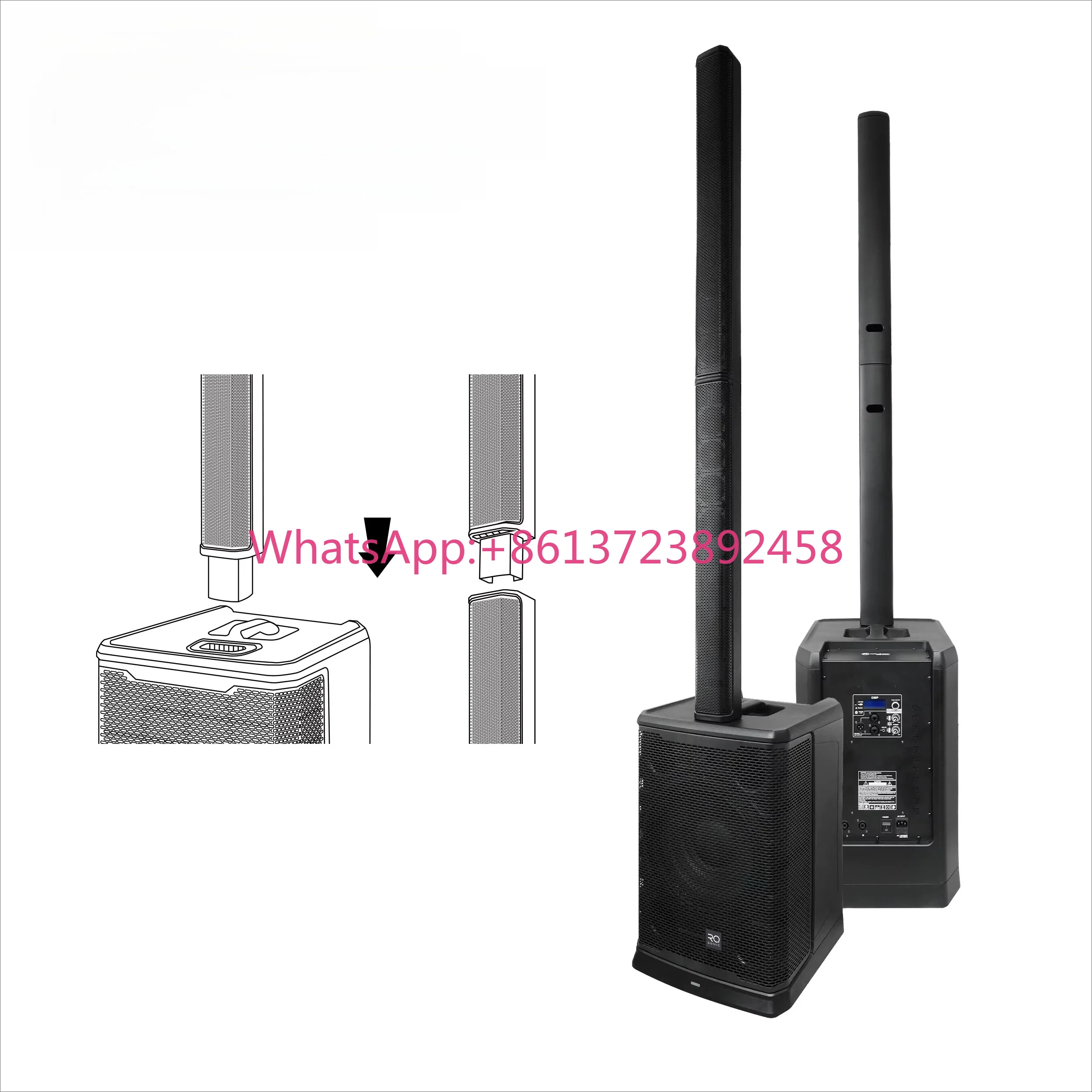[CN Stock]RQSONIC E1212 New Design 4000W 12 Inch Speakers Column PA System Professional Sound Audio Active Column Speaker