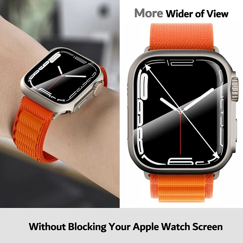 Silicone strap+case For Apple Watch Case 44mm 45mm 41mm 40mm Screen protectores Change to Ultra For iWatch Series 9 8 7 SE 6 5 3