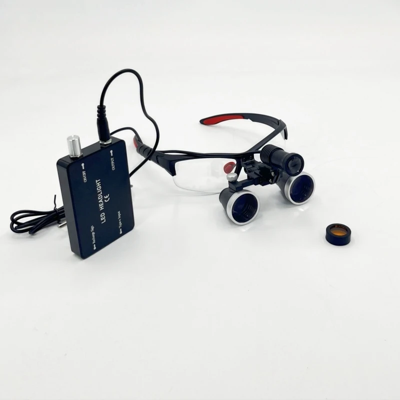 2.5X /3.5X Dental Medical Binocular Loupes Surgical Magnifier with Headlight LED Light  5W 320-420mm Optical Lens view 5