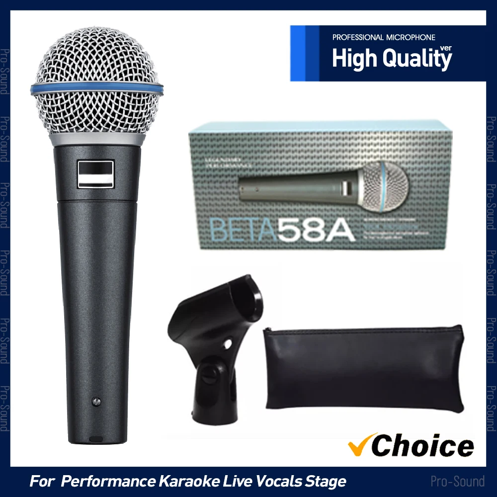 Haute qualité BETA58A BETA58 métal professionnel filaire Microphone dynamique cardioïde micro pour karaoké voix en direct scène chant BBOX