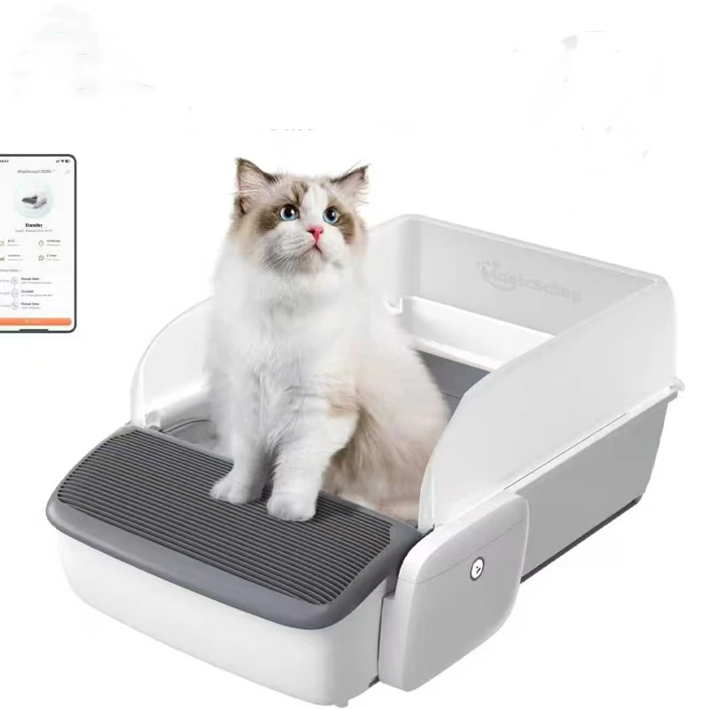 Hands-Free Automatic Cleaning Cat Litter Box Self-cleaning Litter Box Cat Sandbox Scooping Open Semi-enclosed Cats Toilet