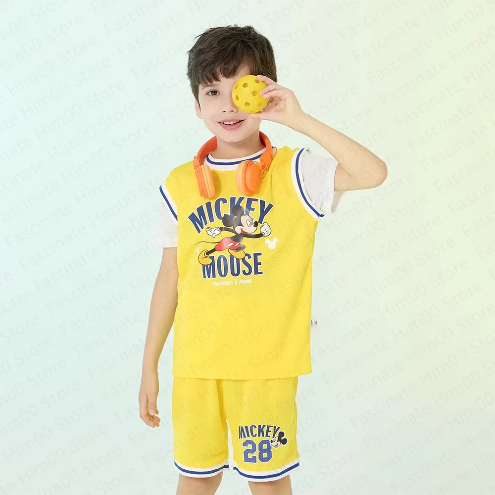 Disney Mickey Mouse suit children's basketball jersey suit T-shirt boy summer short-sleeved shorts suit clothing