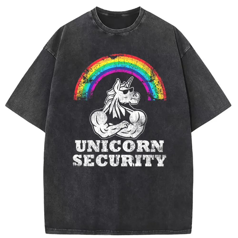 Unicorn Security Magica Rainbow T Shirt Student Long Sleeve Comfortable Christmas Day Kawaii Sweatshirts Cool Shirt