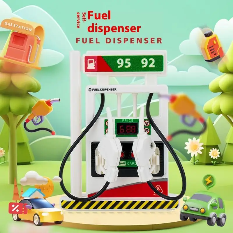 시뮬레이션된 주유소 모델이 포함된 어린이용 대화형 놀이터 장난감, 1개