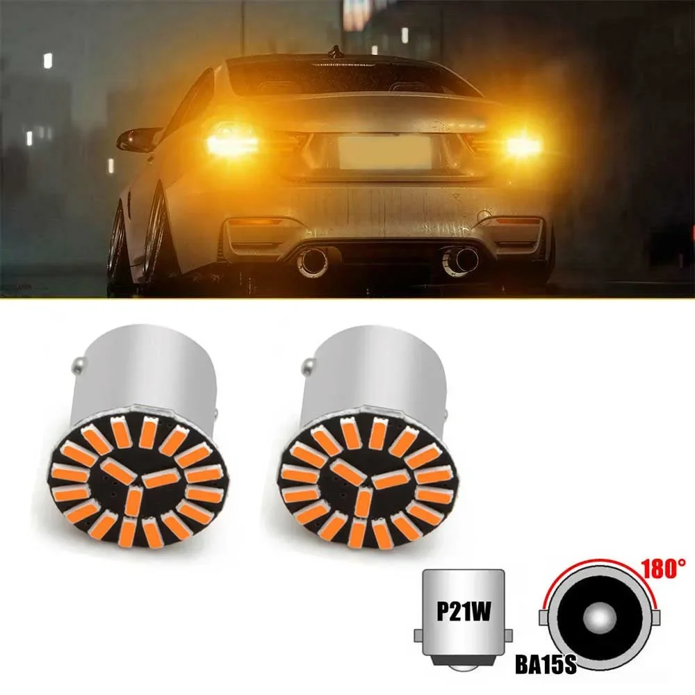 

2x Car Light Accessories 1156 7506 LED Rear Turn Signal Light Bulb Blinker Indicator Amber Orange Bright Universal Car Product