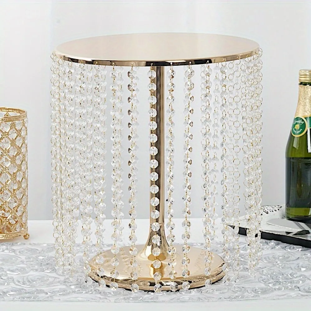 

16-Inch tall Crystal Pendants Metal Cake Stand Wedding Party Home Decorations