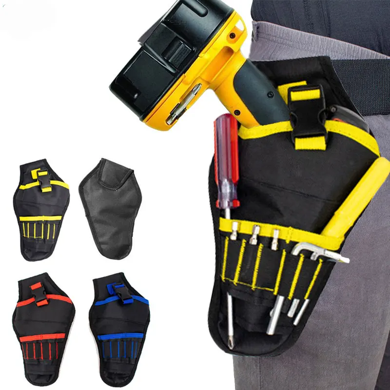 

1PC Portable Tool Bag Heavy Duty Drill Holster Electrician Tool Bag Drill Chuck Belt Storage Pocket for Cordless Drill Tools Bag