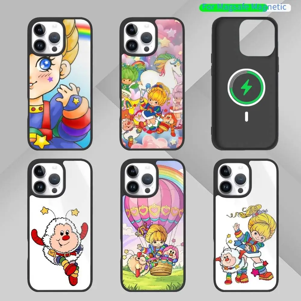 

R-Rainbow Cartoon B-Brite Phone Case For iPhone17,16,15,14,13 Plus,Pro Max Magnetic For Magsafe Wireless Charging