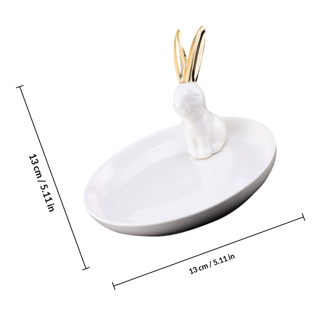 1Pcs Adorable Rabbit Shaped Ceramic Jewelry Tray for Rings Earrings Necklaces Bracelets Storage Display Modern Decorative