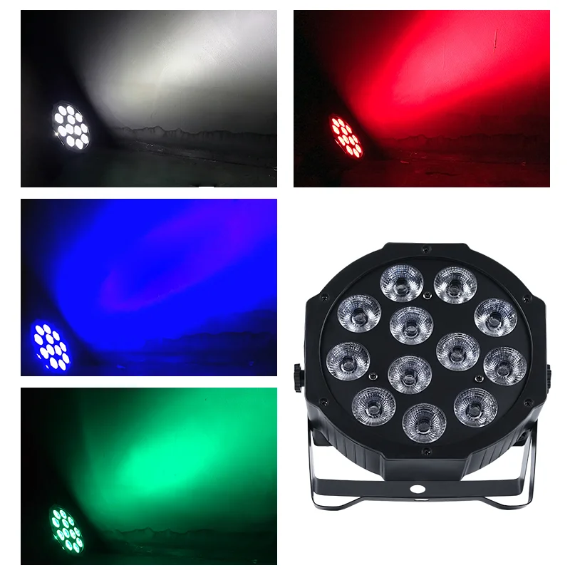 2er-Pack 12LED Par-Scheinwerfer DJ-Bühnenlicht RGB Tonaktivierte Steuerung LED-Bühnenlicht DMX Uplighting für Hochzeit Party Club Weihnachtsbeleuchtung
