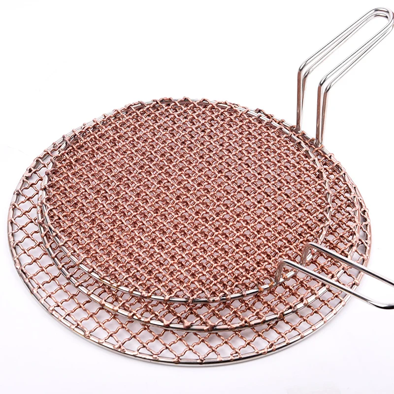 Commercial 304 Stainless Steel Welded Stainless Steel BBQ Non-stick Oven 295mm Round Barbecue Wire Mesh