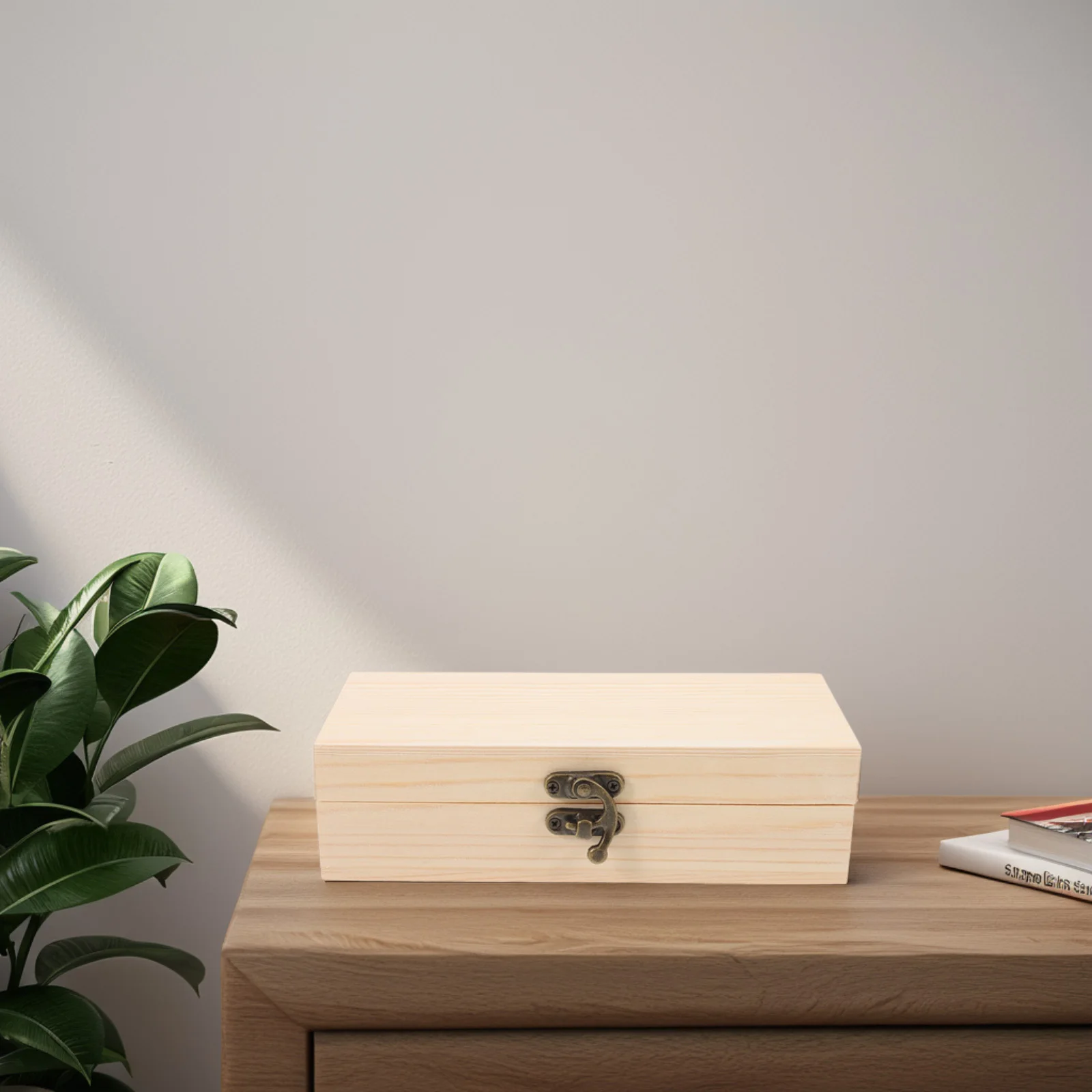 

1pcs Unfinished Wooden Jewelry Box Natural Rectangular Craft Storage Container For Diy Painting Keepsake Organizer Kids