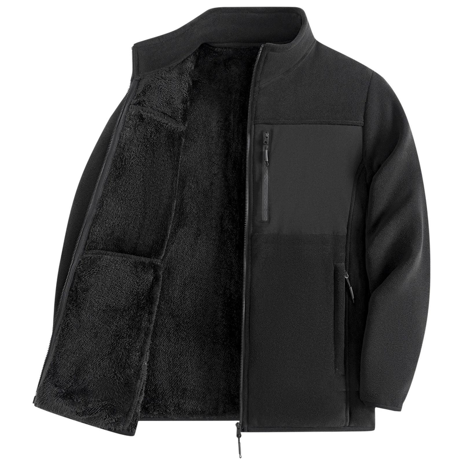 سترة صوف تكتيكية جديدة للرجال للخريف والشتاء مع صوف سميك، سترة عمال خارجية مقاومة للرياح ودافئة للرجال