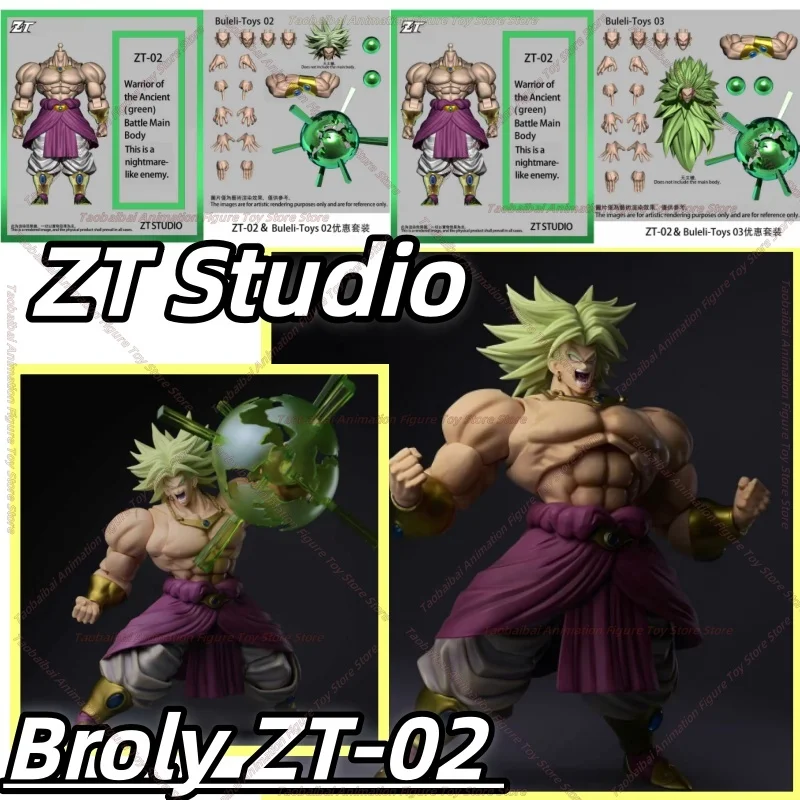 ZT Studio Dragon Ball SHF Guerriero Antico Broly Verde/Capelli Verdi Lunghi 1/12 Action Figure Personaggio Anime da Collezione