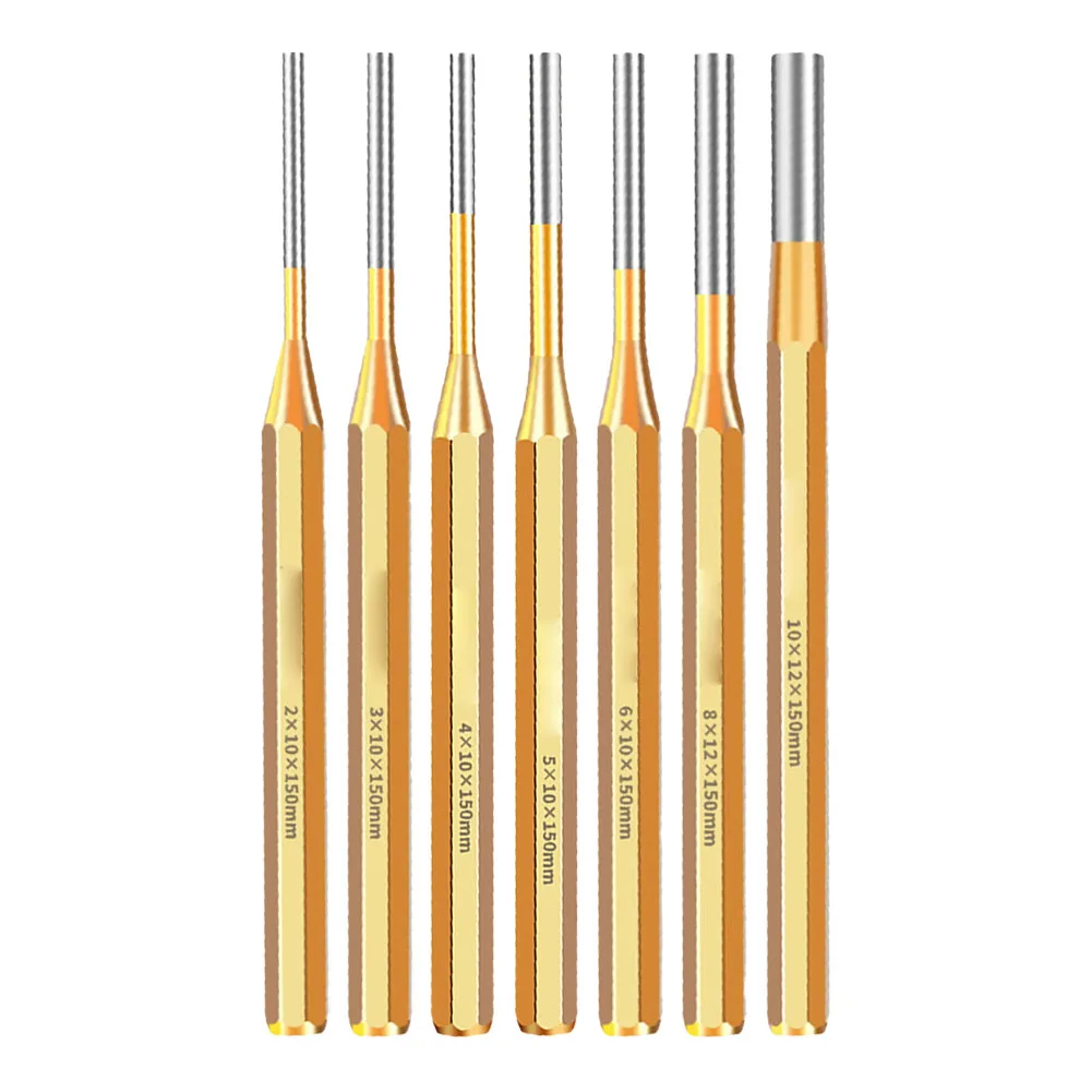 1pcs 2/3/4/5/6/8/10mm Brass Punch 150mm Roll Pin Punch Tools Remover Heavy Duty Chisel Cone Punch For Machinery Maintenance