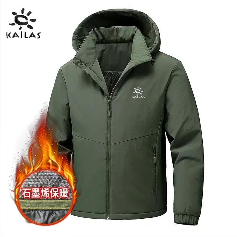 

KAILAS new autumn and winter high-quality hooded jacket for men's casual warmth, windproof and rainproof outdoor hiking jacket
