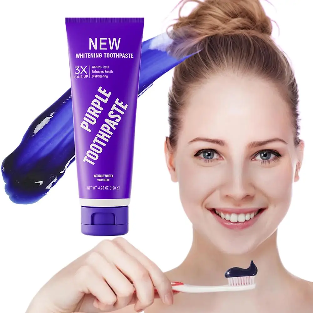 

Зубная паста Purple Corrector для глубокой очистки и яркой улыбки, Фиолетовая зубная паста - Европейская формула с мятой