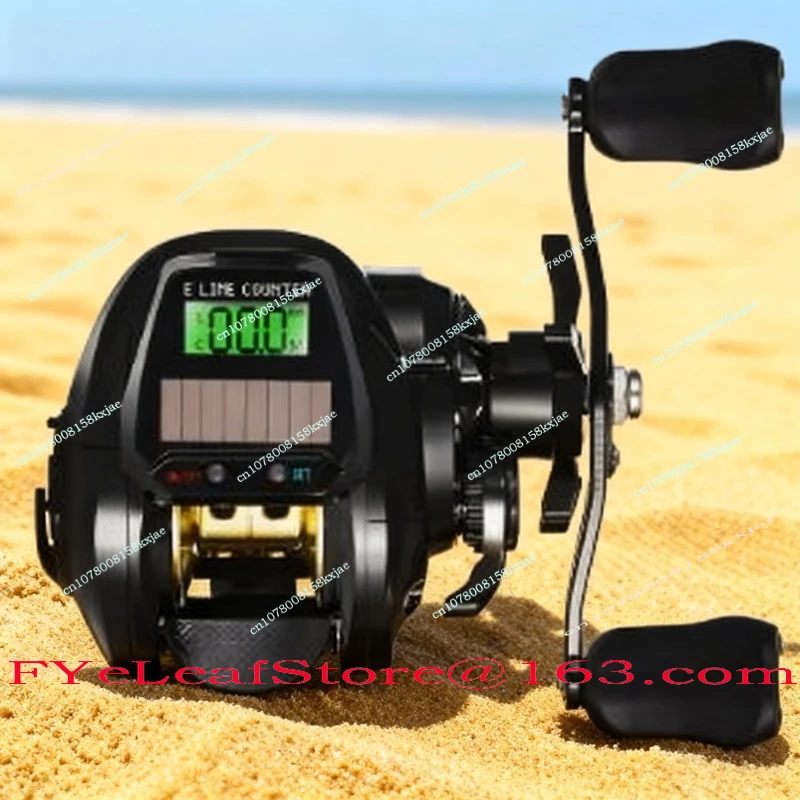 New Solar Digital Display Water Drop Wheel Freshwater Sea Beach Fishing Boat Fishing Long-distance Raft
