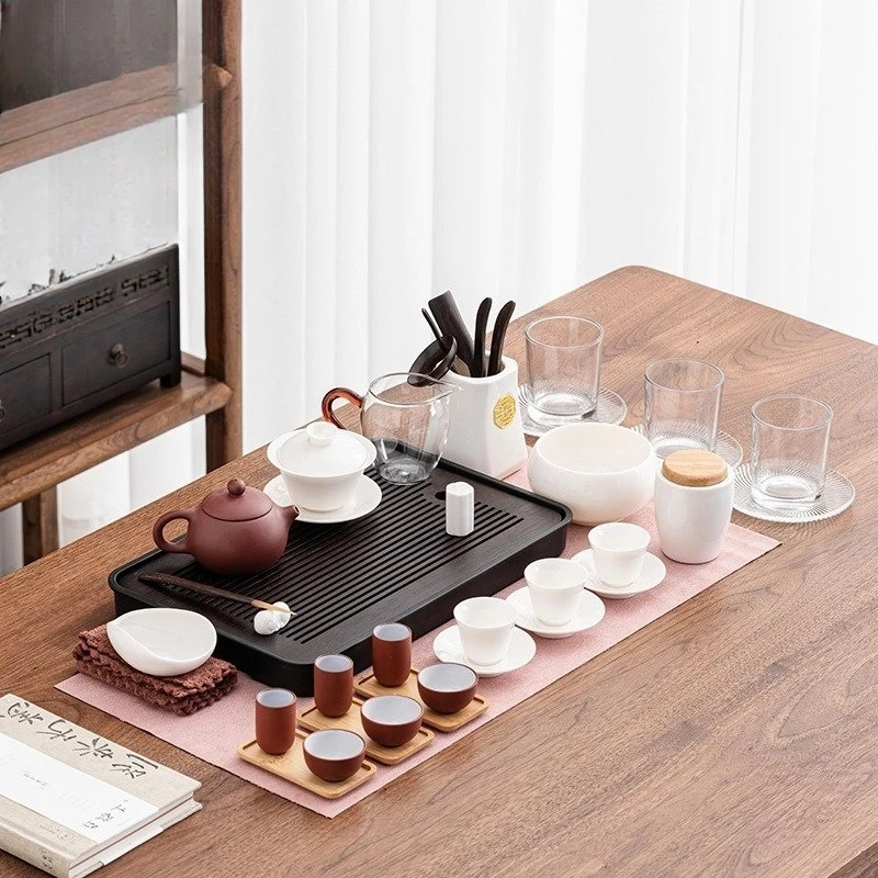 Set da tè Oolong verde nero kung fu set da viaggio portatile vassoio da tè